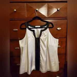 Women Tahari Tuxedo Satin Top.